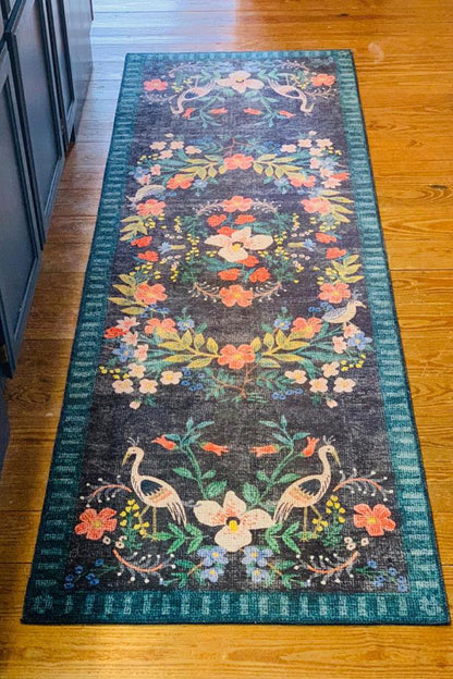 Alfombra Palais 03 Black Multi Rifle Paper Co × Loloi  (77x229)